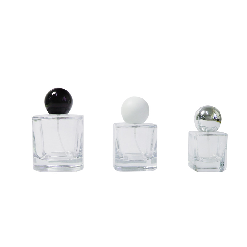 30 ml 50 ml 100 ml průhledné skleněné lahvičky na parfémy se čtvercovým tlustým dnem